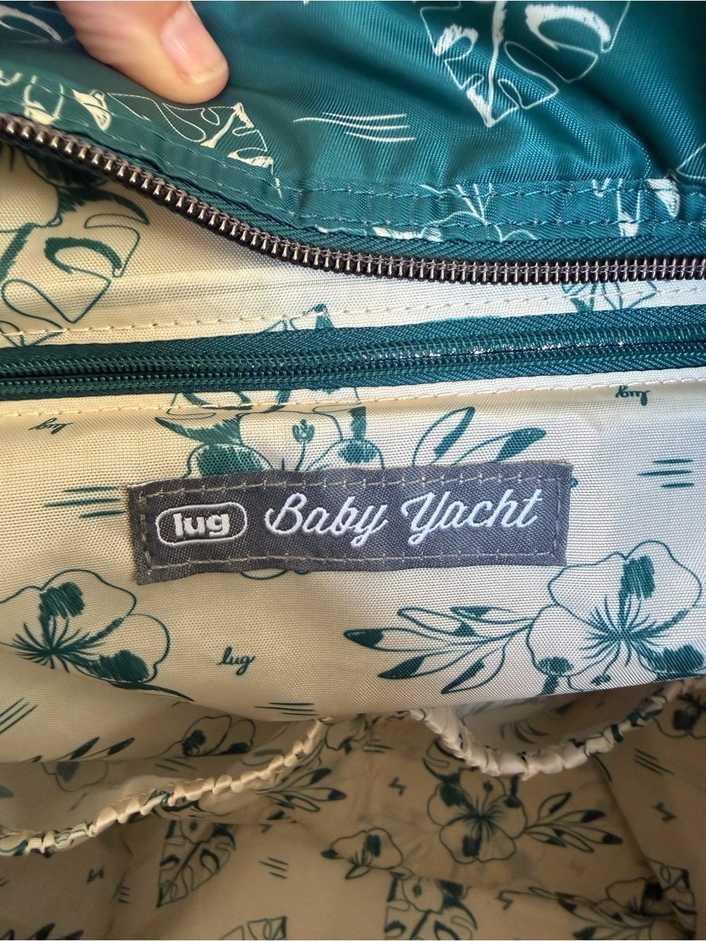 lug Teal Floral Quilted Tote Bag - Picture 8 of 15